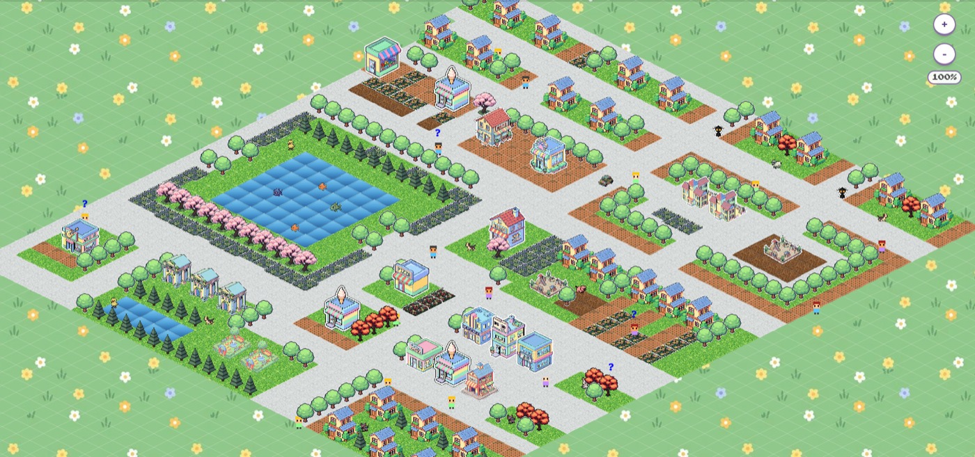 WordCraftVillage 학습/마을 진행 화면
